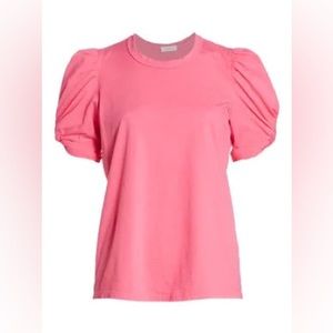 A.L.C. Kati Puff Sleeve Cotton Tee in Coastal